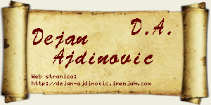 Dejan Ajdinović vizit kartica